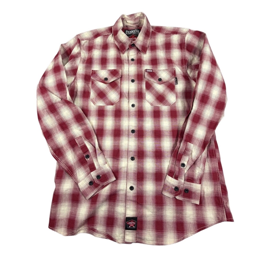 Dixxon DXN FR Mens Plaid Red Button Up Shirt The Kiln Flame Resistant L